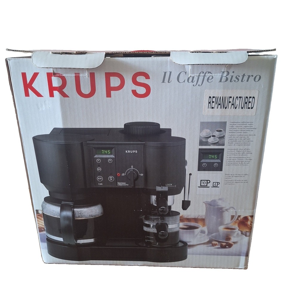 Krups IL Caffe Bistro Espresso Coffee Cappuccino Maker Black Remanufactured